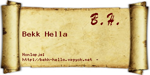 Bekk Hella névjegykártya